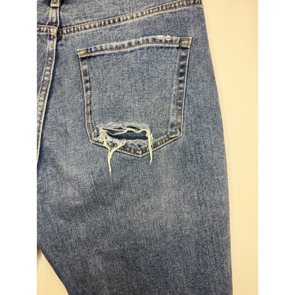 Vervet VT1151 High Rise Distressed Mom Jeans Raw Hem 100% Cotton Denim Womens 29 - Picture 9 of 9